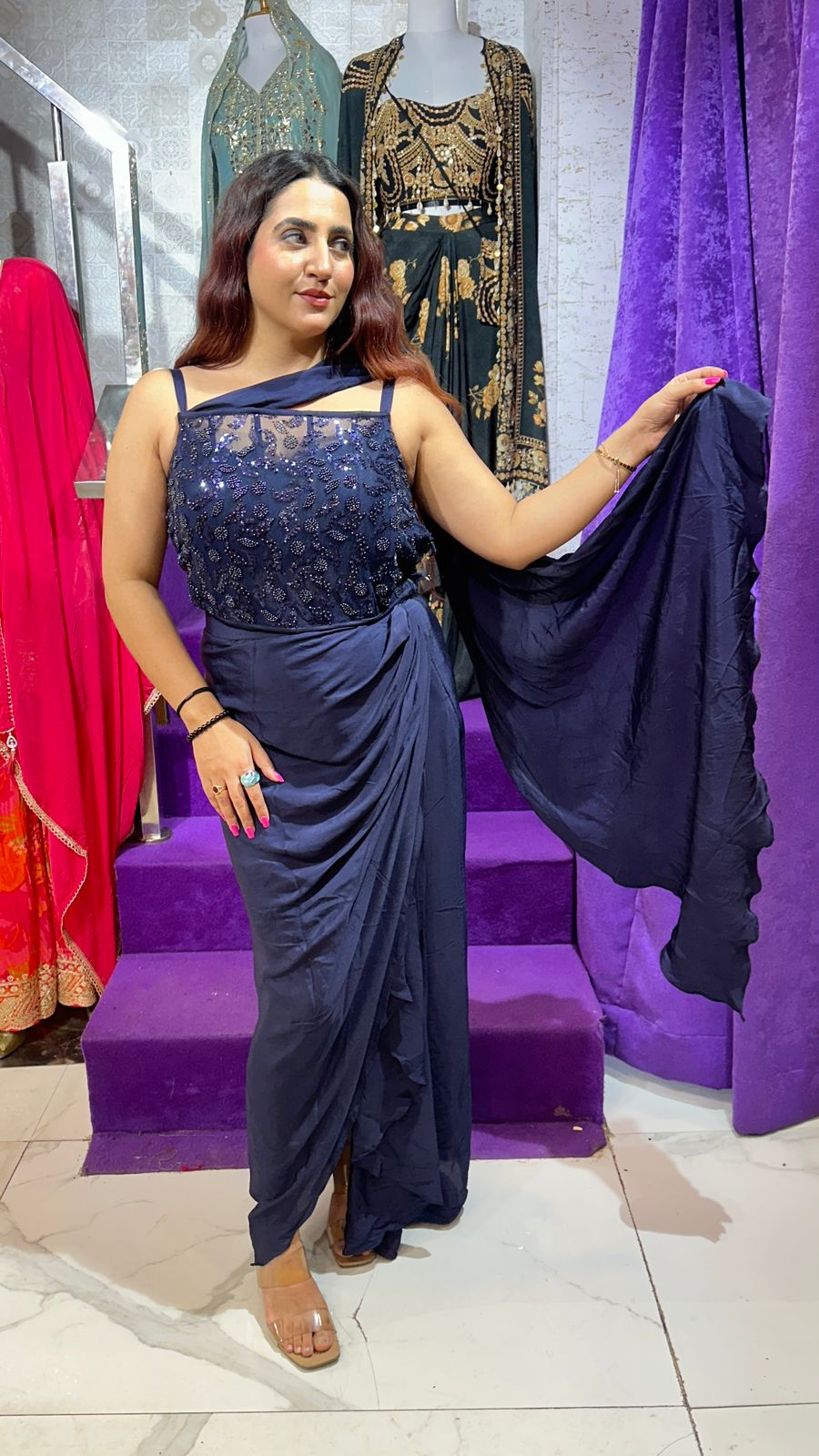 "RAABIYA" Elegant Designer Dress in Every Shade FS60