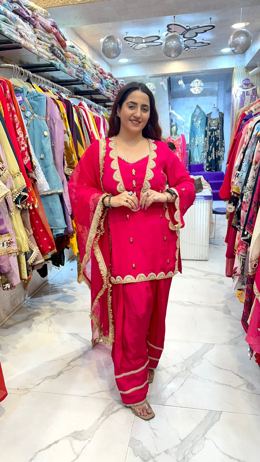 ‘CHANDRIKA’ Stunning Suit With Lace Work FS67