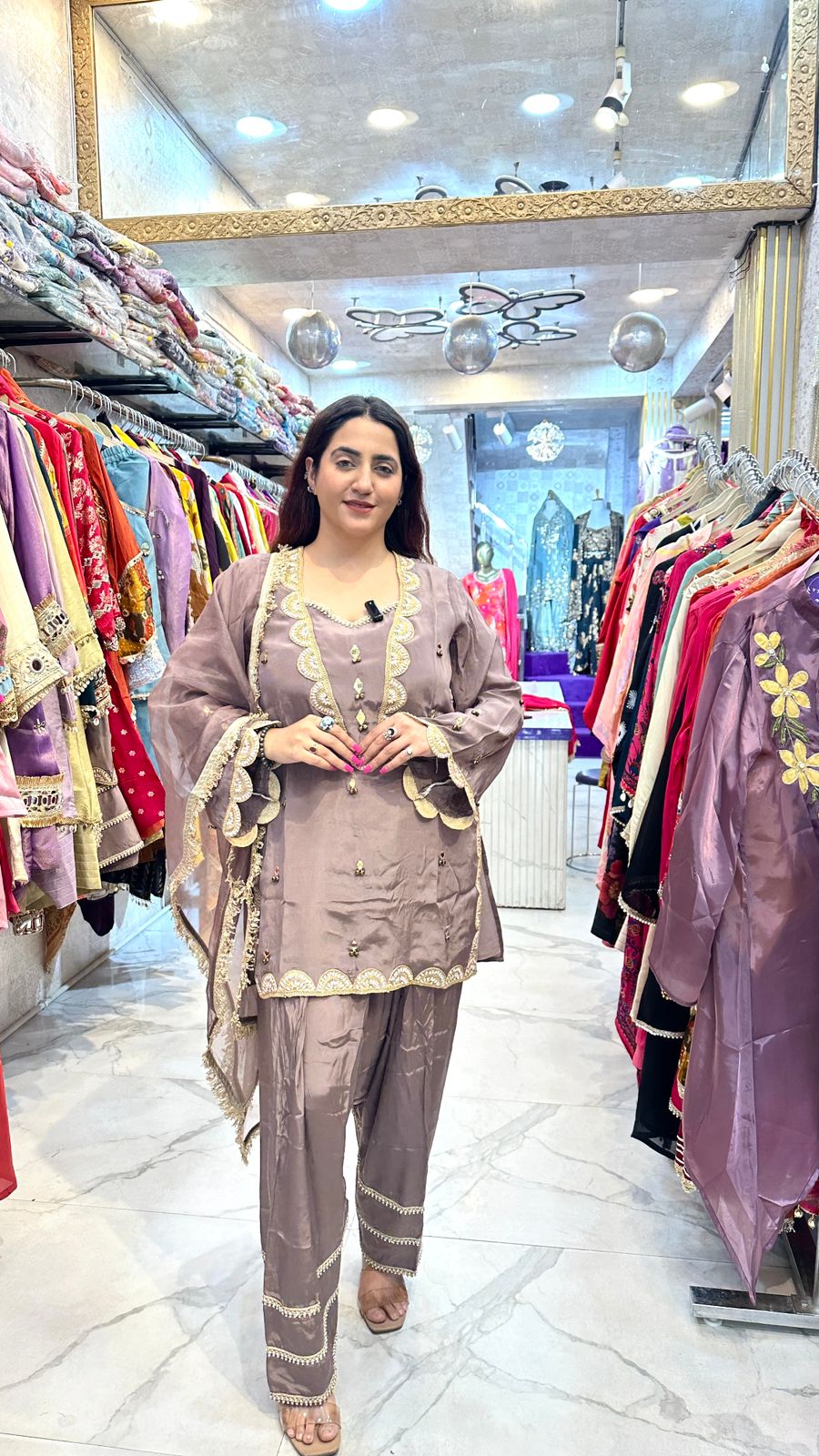 ‘CHANDRIKA’ Stunning Suit With Lace Work FS67