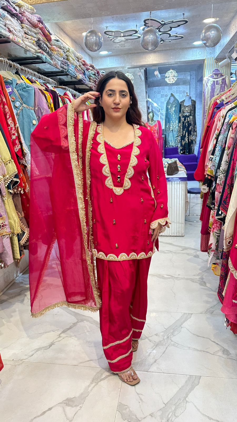 ‘CHANDRIKA’ Stunning Suit With Lace Work FS67