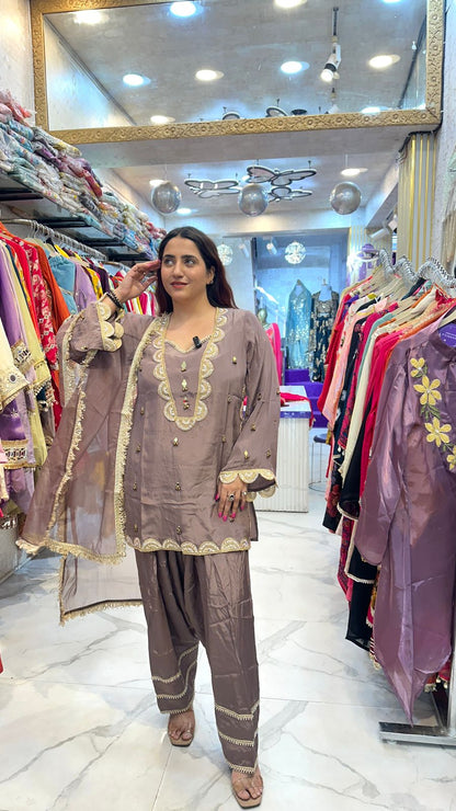 ‘CHANDRIKA’ Stunning Suit With Lace Work FS67