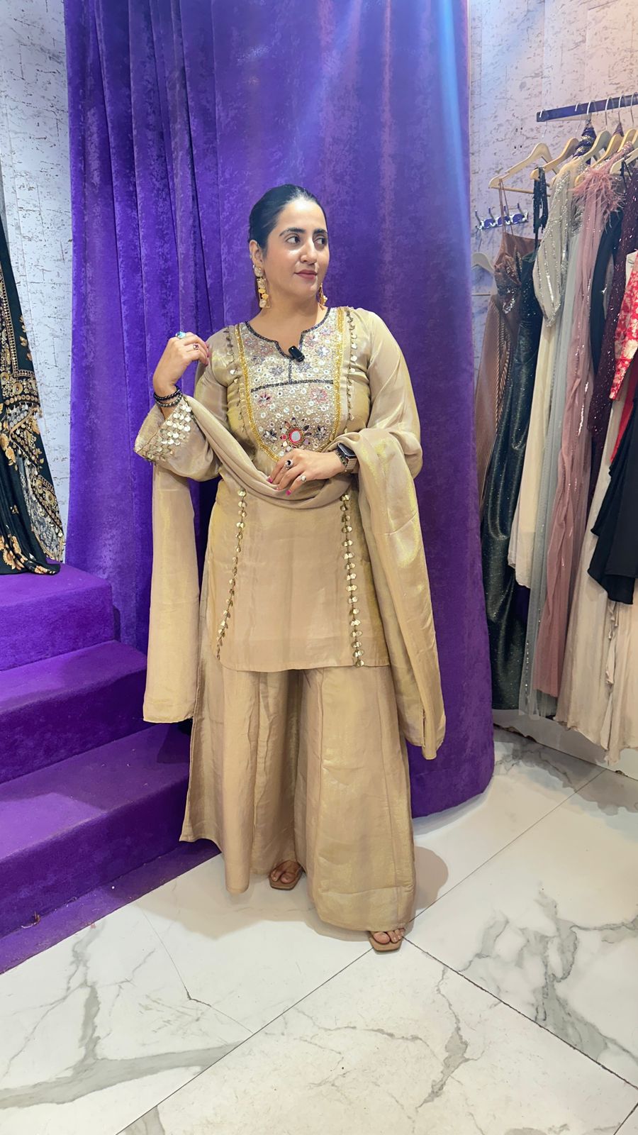 "CHHAVI" Beautiful Mirror Work Suit FS76