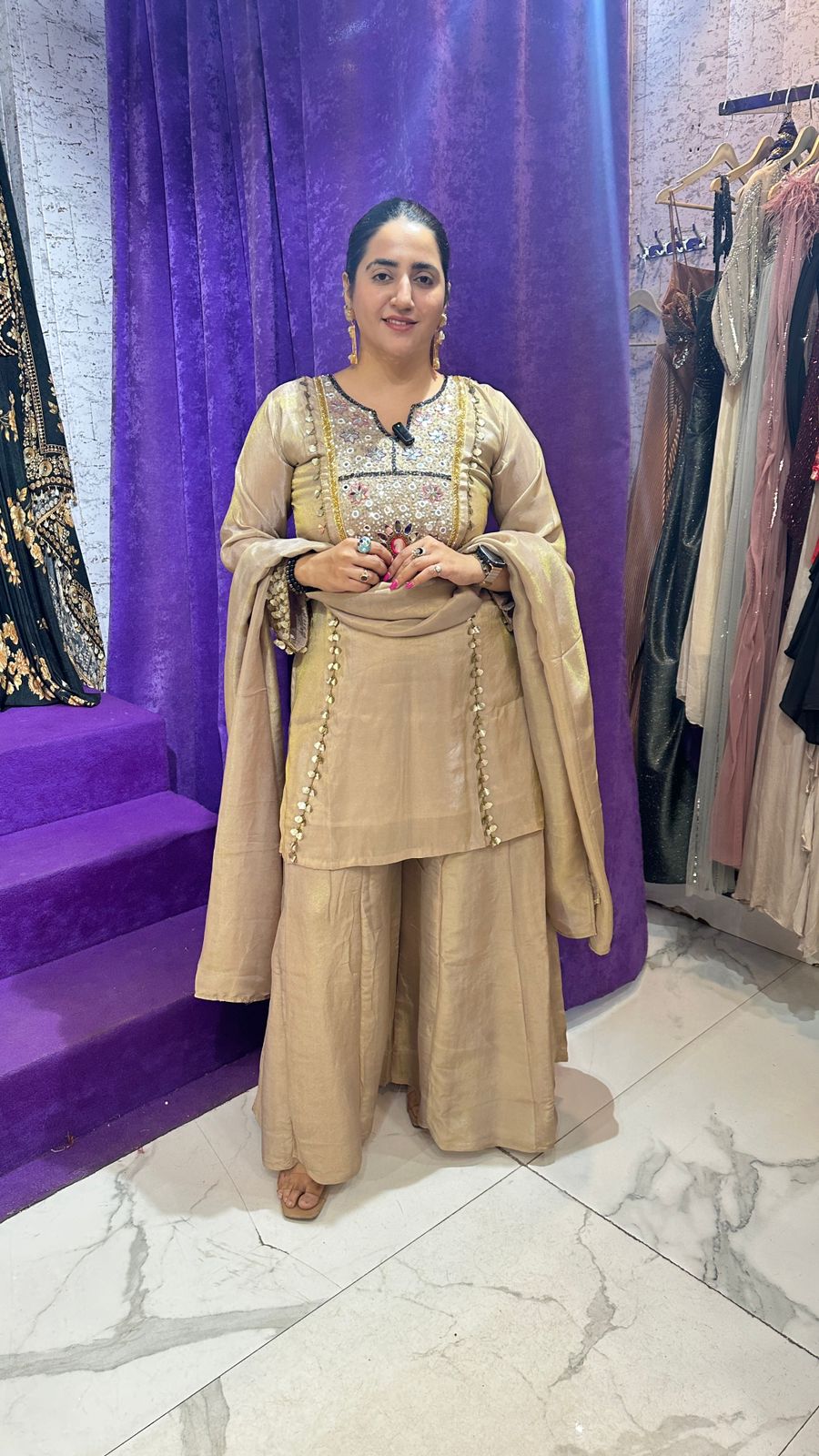 "CHHAVI" Beautiful Mirror Work Suit FS76