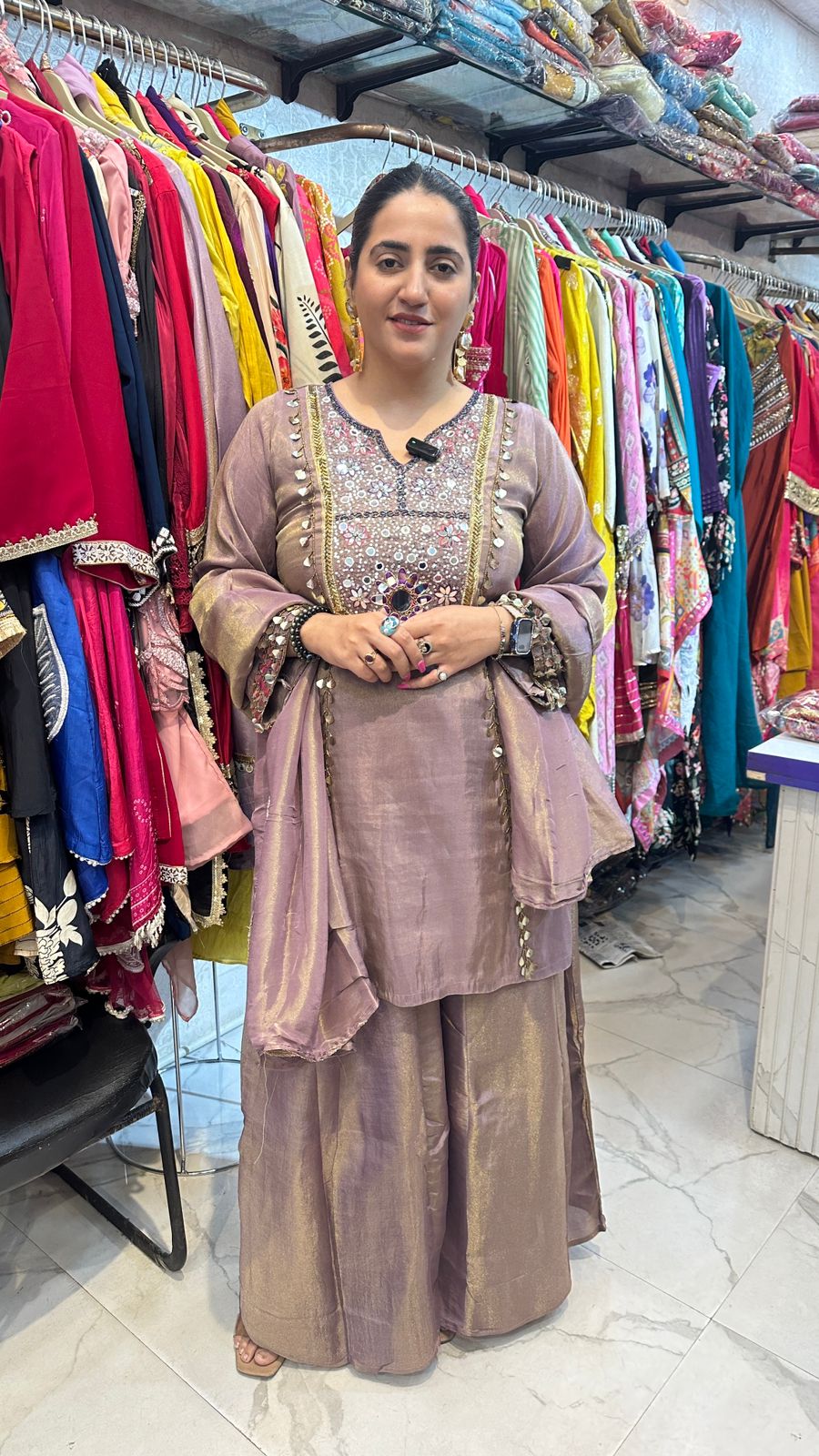 "CHHAVI" Beautiful Mirror Work Suit FS76