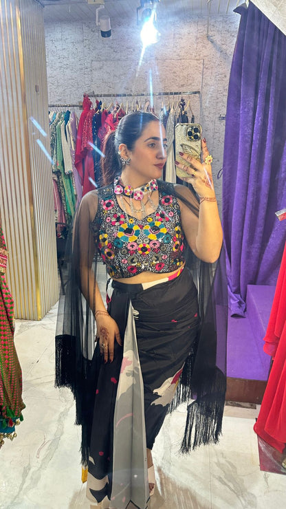 "NYARI" Beautiful Dress With Flower Work FS81