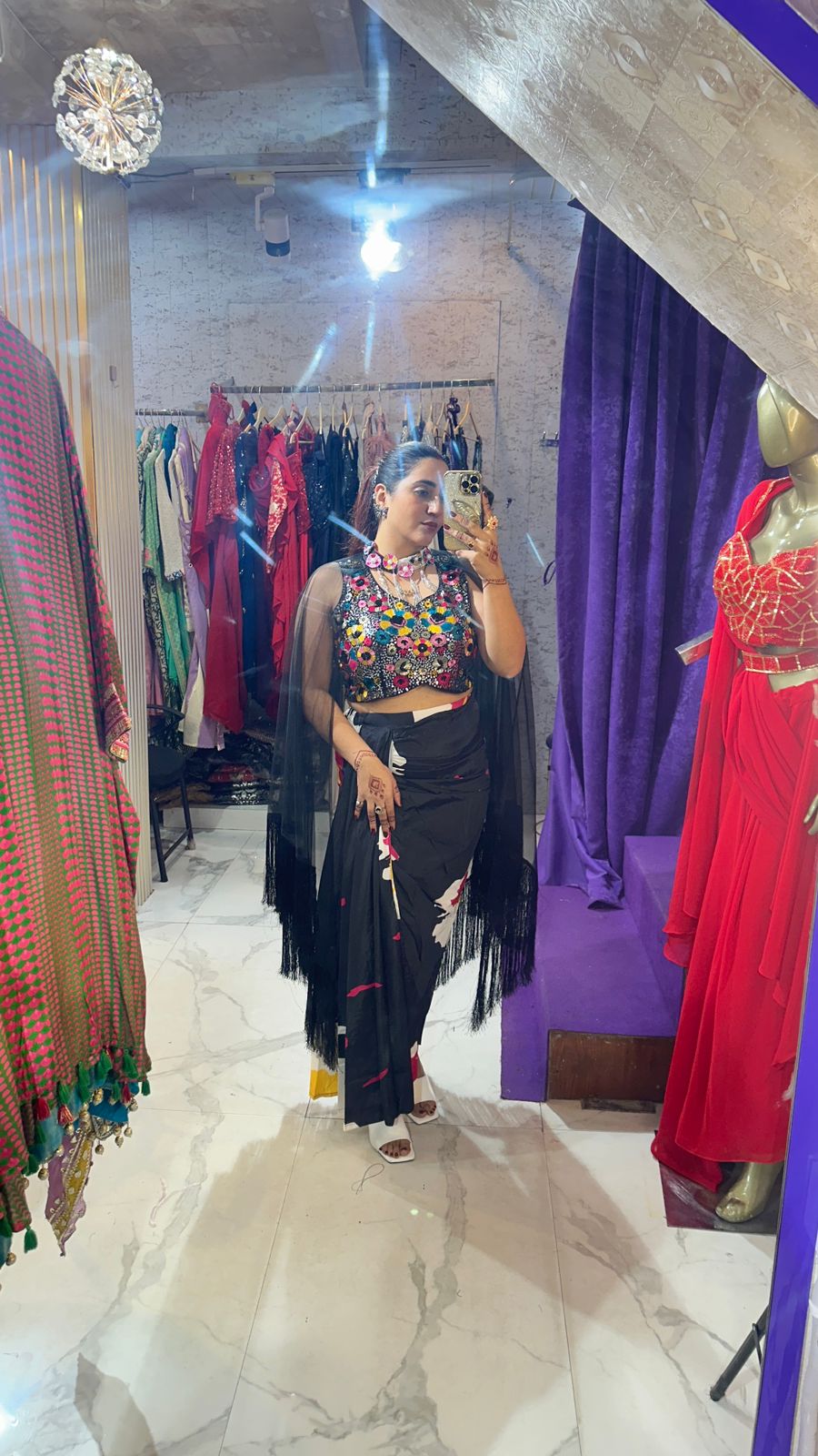 "NYARI" Beautiful Dress With Flower Work FS81