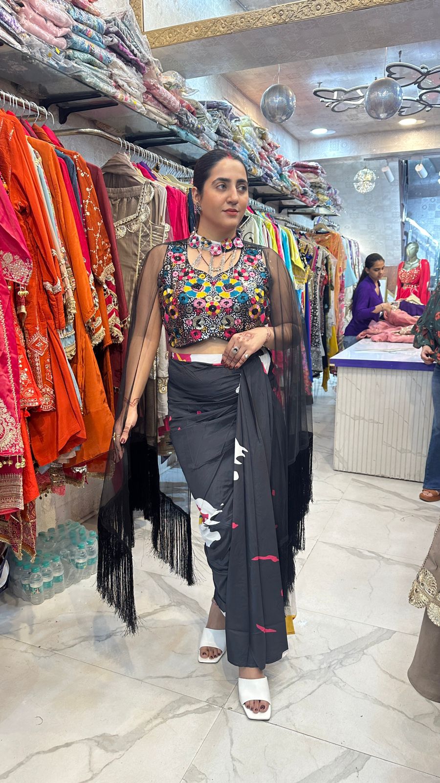 "NYARI" Beautiful Dress With Flower Work FS81