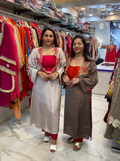 "OMRRA" Beautiful Coord Set With Leaf Design FS84