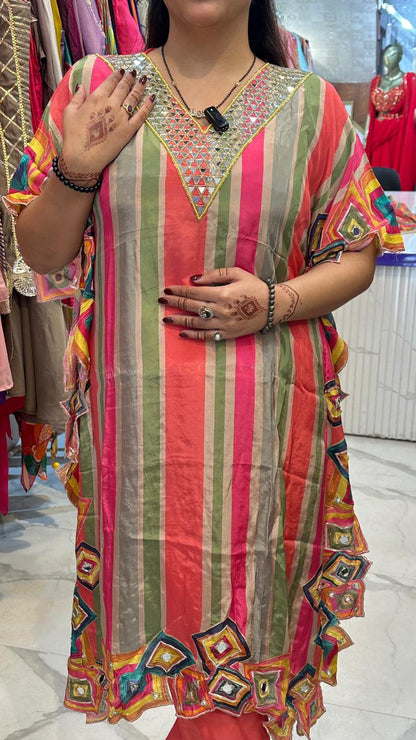 "ROSAVA" Elegant Indo-Western With Mirror Work FS85