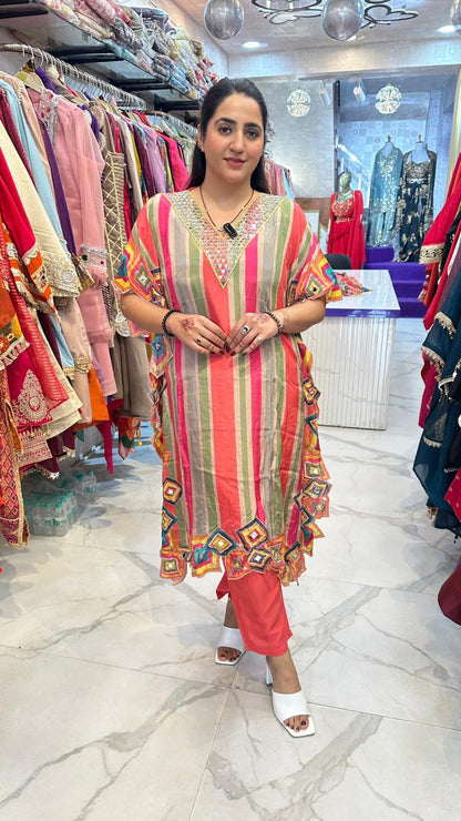 "ROSAVA" Elegant Indo-Western With Mirror Work FS85