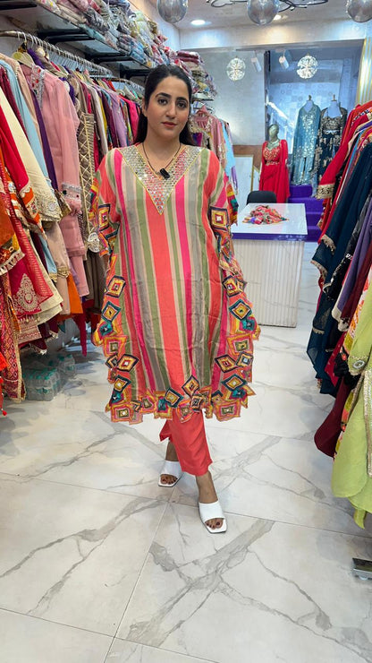 "ROSAVA" Elegant Indo-Western With Mirror Work FS85