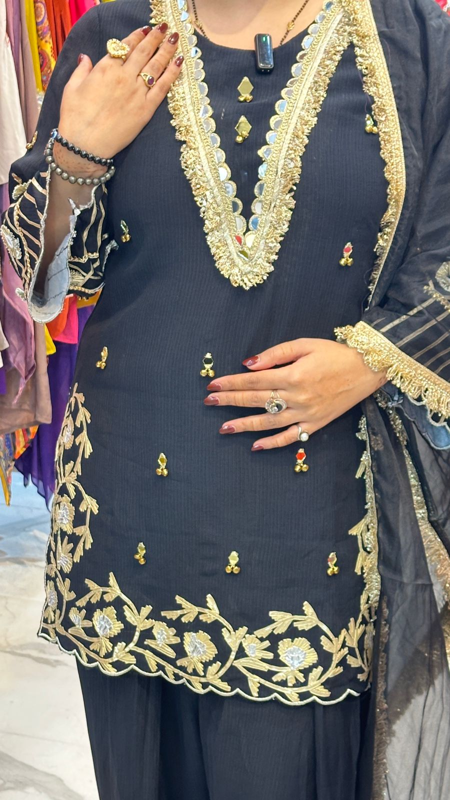 "ZIVRAH" Elegant Suit With Mirror Work FS88