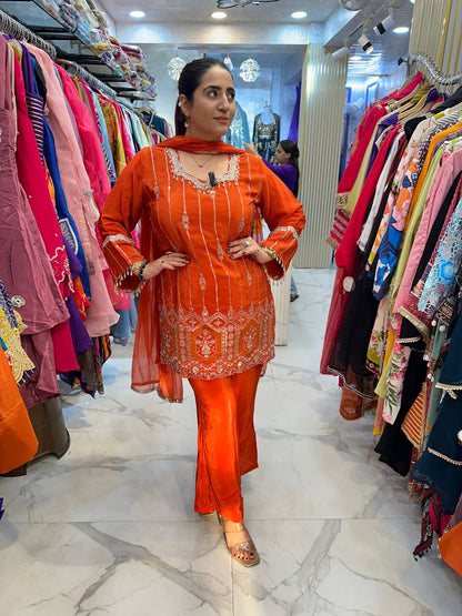 "DHOOPRA" Elegant Suit With Handwork FS91