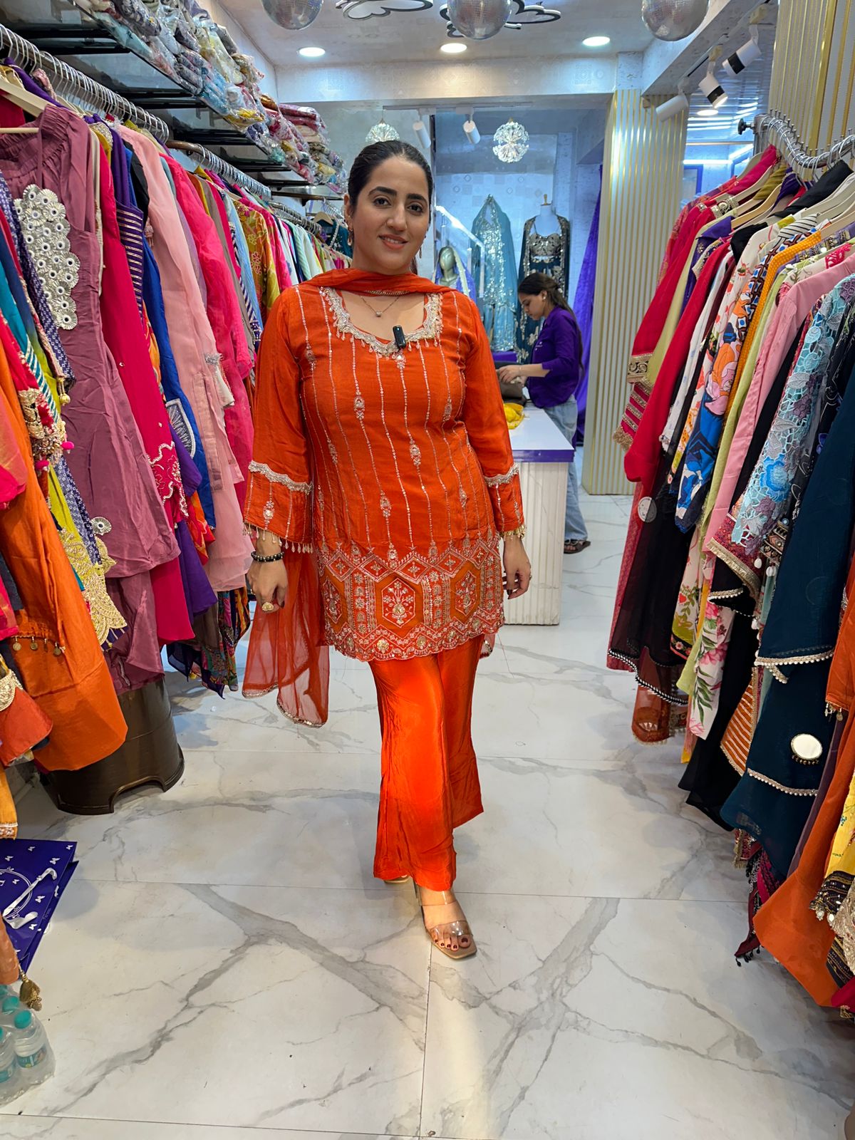 "DHOOPRA" Elegant Suit With Handwork FS91