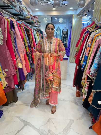 "IQRA" Beautiful Long Suit With Potli FS93