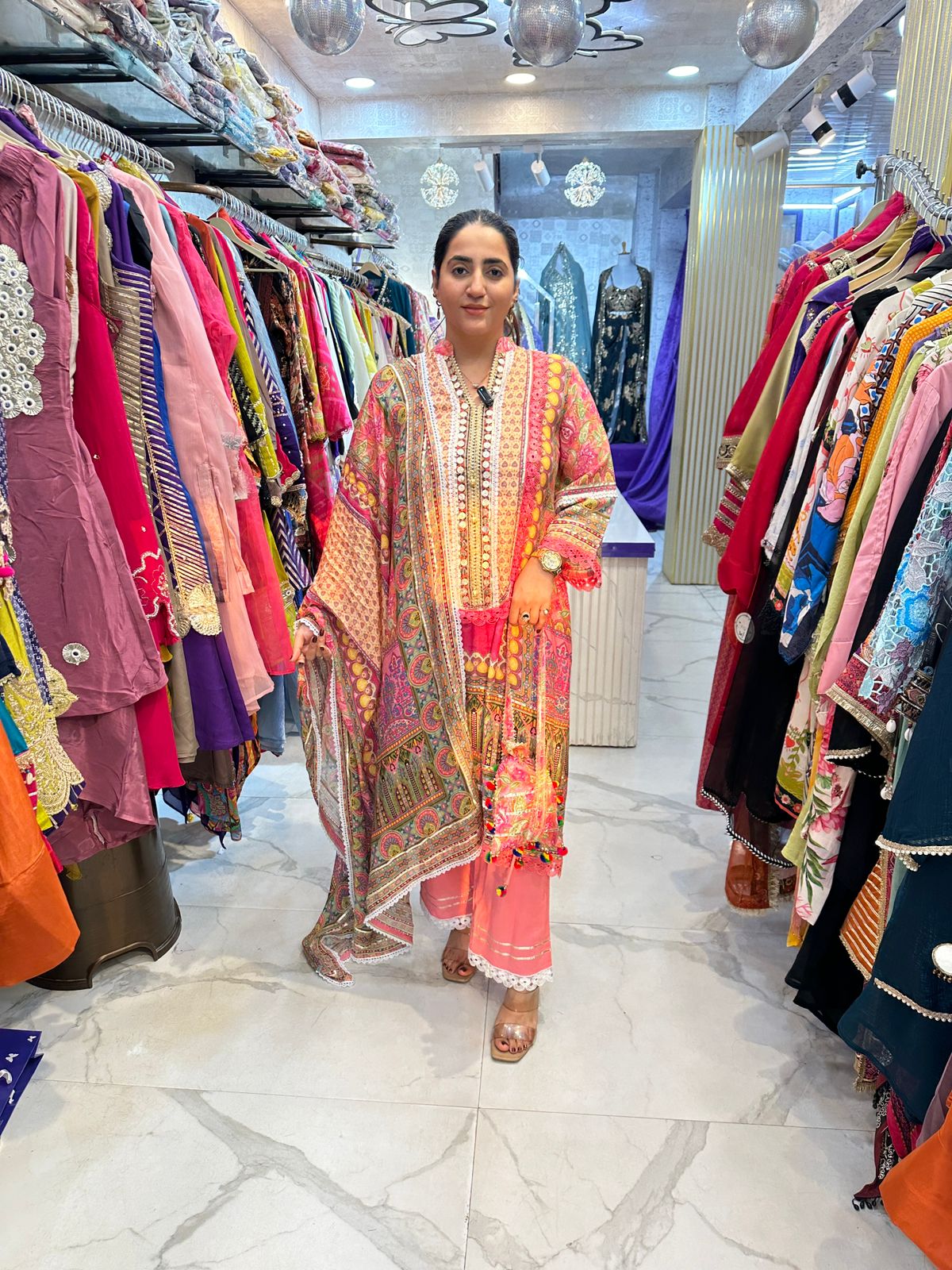 "IQRA" Beautiful Long Suit With Potli FS93