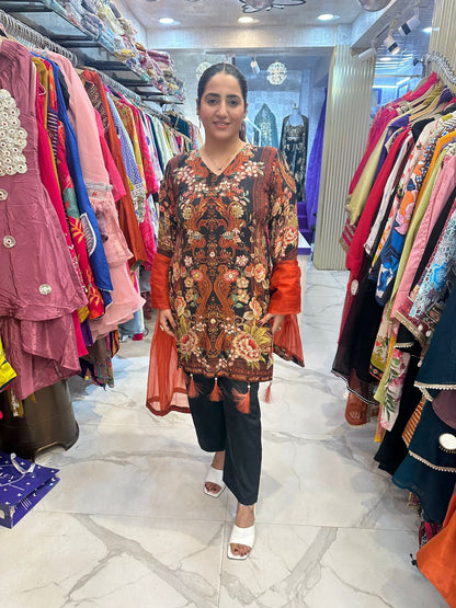 "KSHAMA" Beautiful Long Suit With Hand Work Detailing FS94