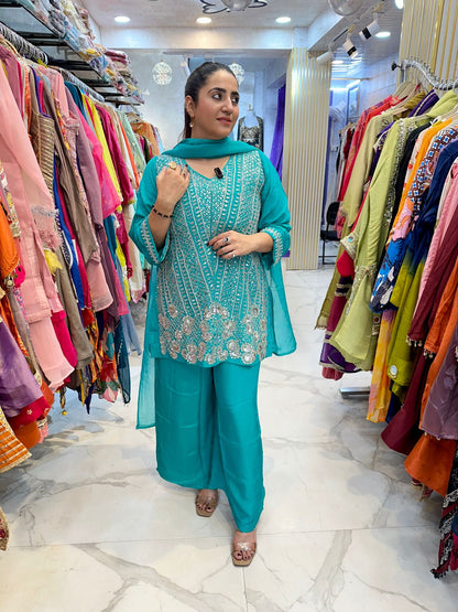 "AUREEN" Beautiful Short Suit With Mirror Work FS97