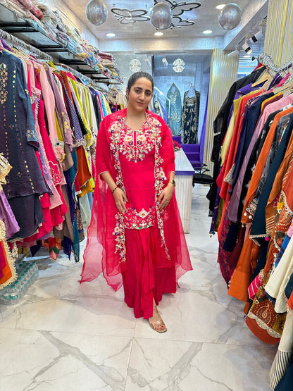 "HEERJA" Beautiful Skirt, Kurti with Cape FS102