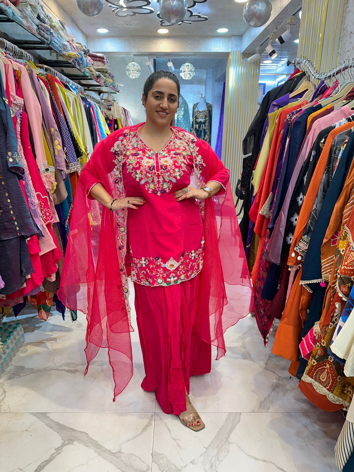 "HEERJA" Beautiful Skirt, Kurti with Cape FS102