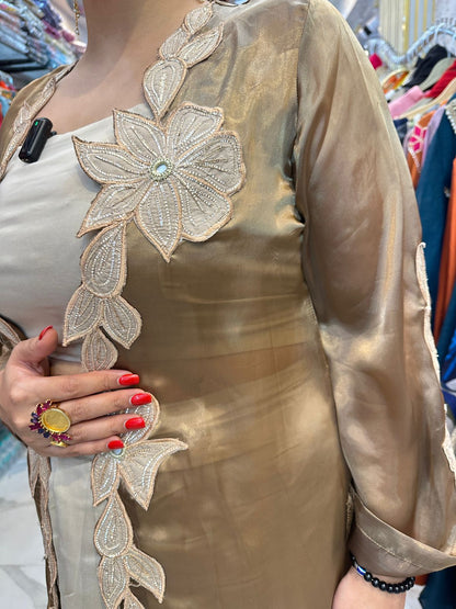 "AMBARSARIYA" Beautiful Dress With Flower Design FS104