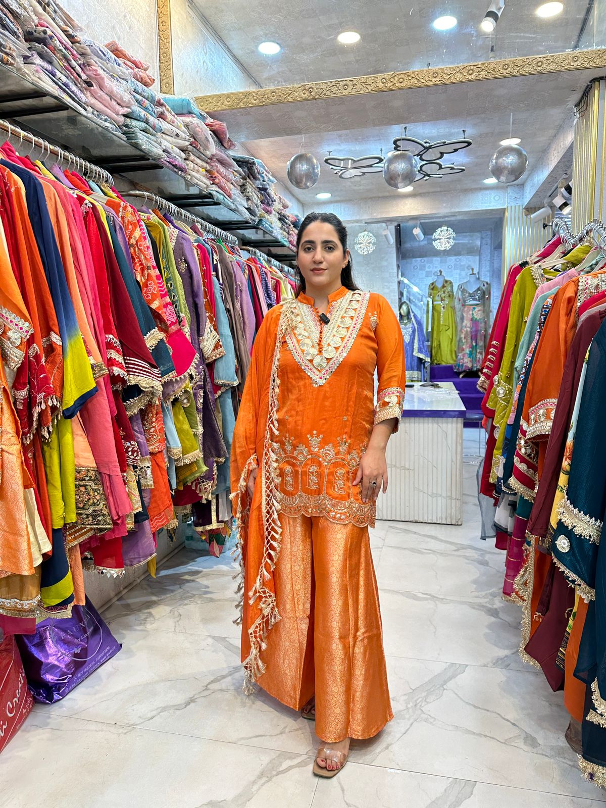 "QAYAMAT" Elegant Suit With Lace Work On Dupatta FS108