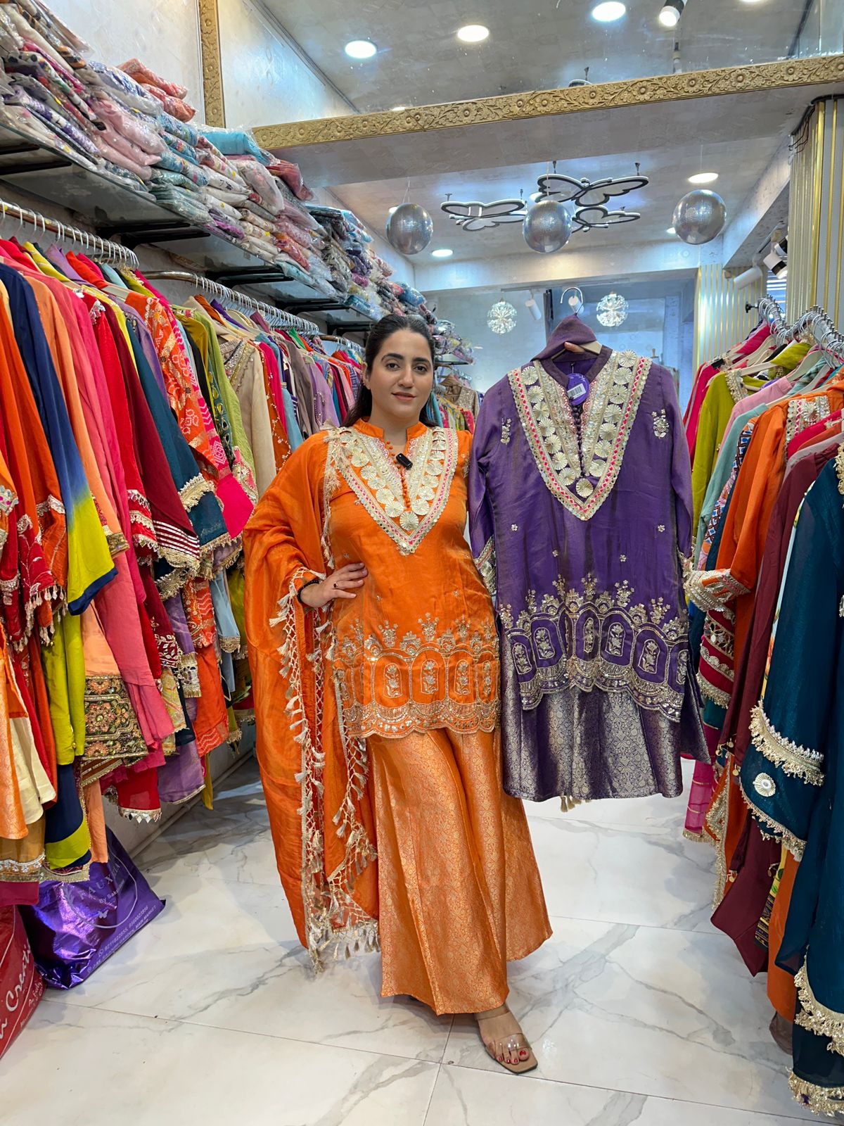 "QAYAMAT" Elegant Suit With Lace Work On Dupatta FS108