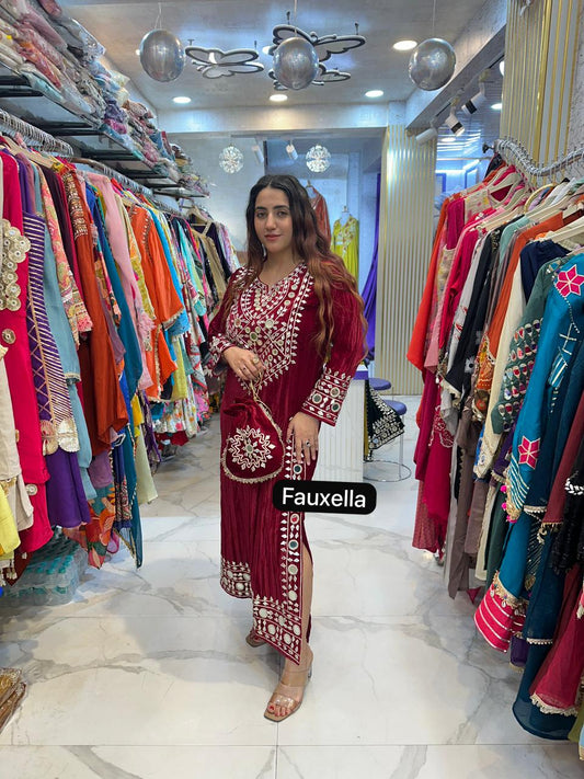 ‘SILSILA’ Crinkle Velvet Fabric FS133