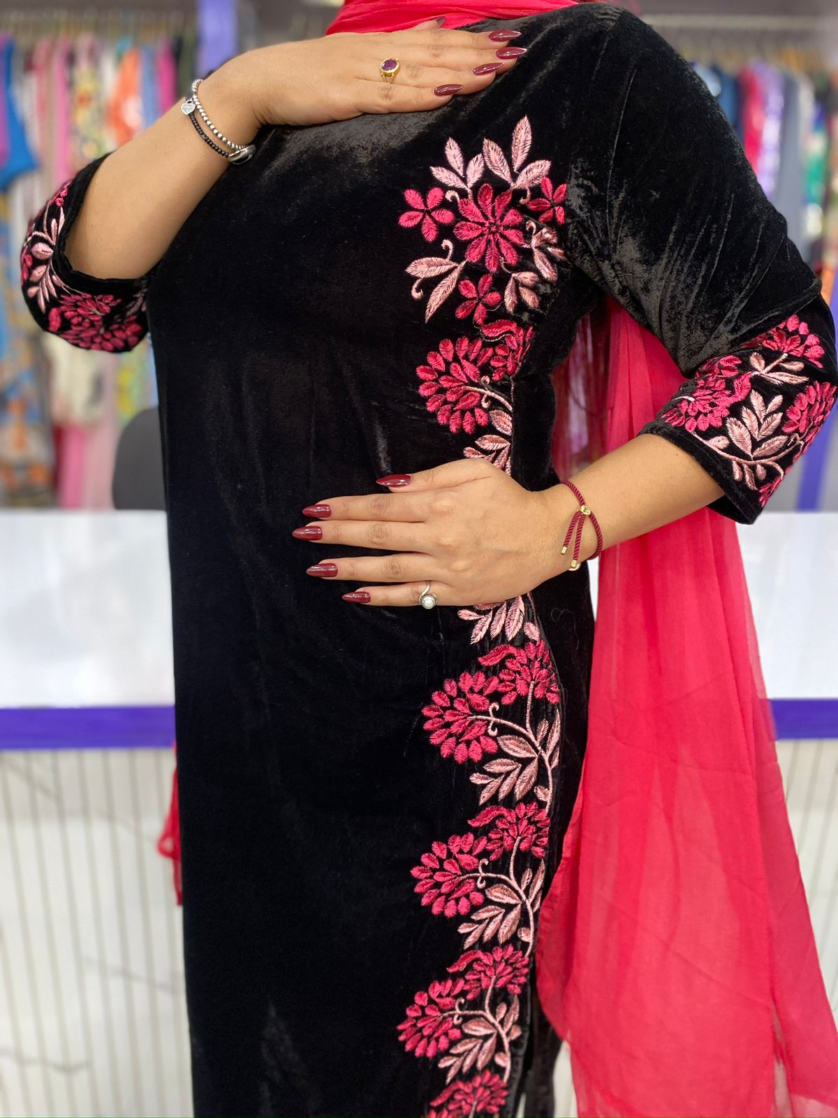 Kashmiri Velvet Suit FS158