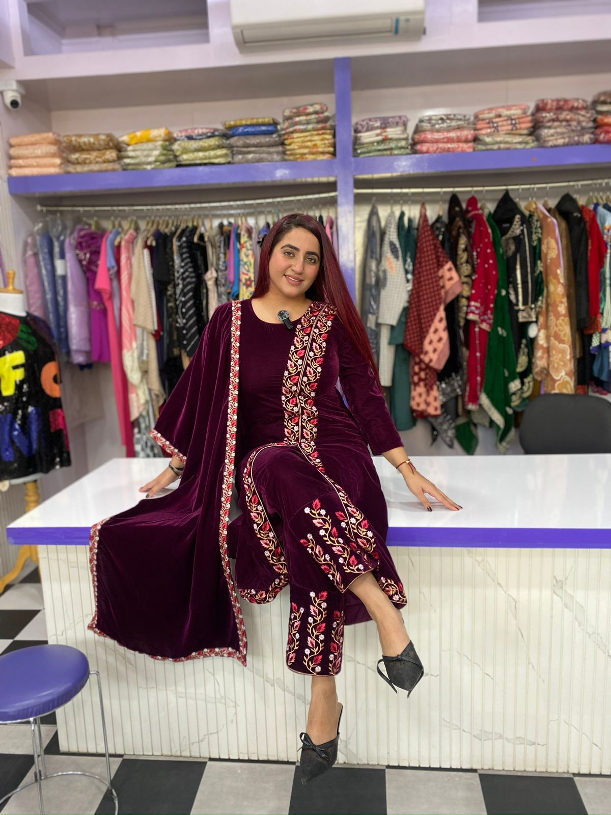 Elegant Kashmiri Side Slit Suit FS159