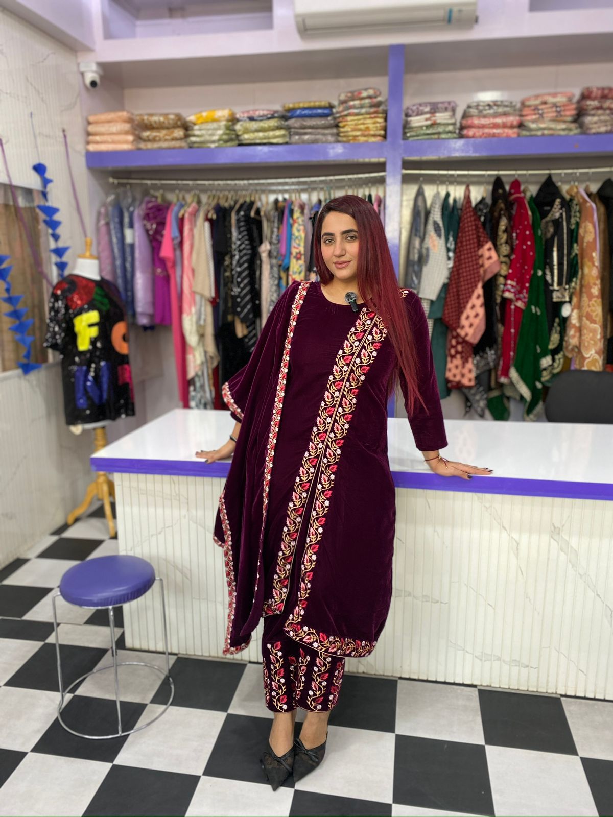 Elegant Kashmiri Side Slit Suit FS159