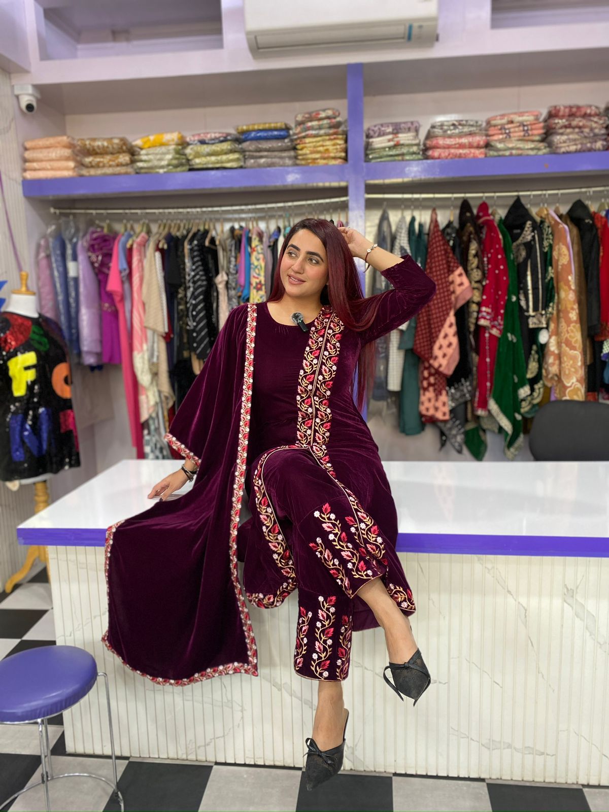 Elegant Kashmiri Side Slit Suit FS159