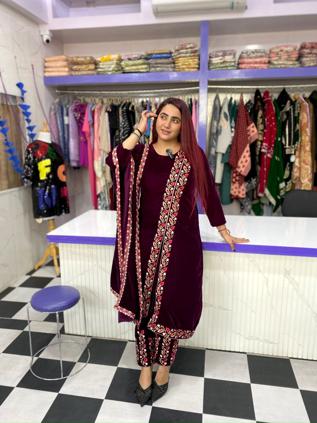 Elegant Kashmiri Side Slit Suit FS159