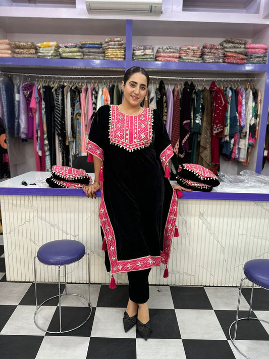 Heavy Velvet Kaftan Gota Work FS161