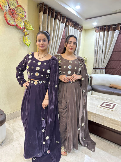 "SHAHI" Drape Saree Velvet FS164