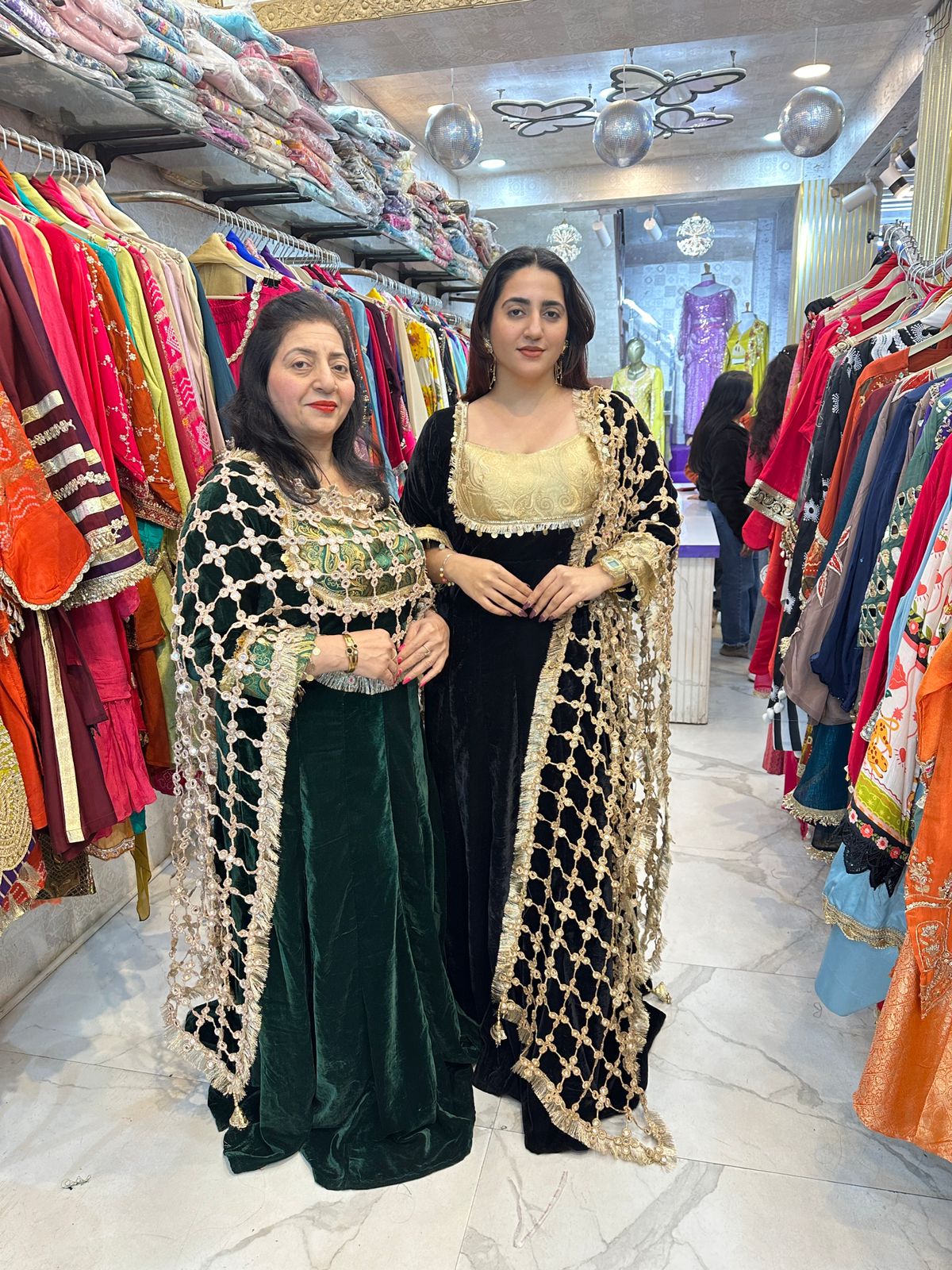 "SHABNAM" 2 piece Anarkali Suit with Jaal Dupatta FS166