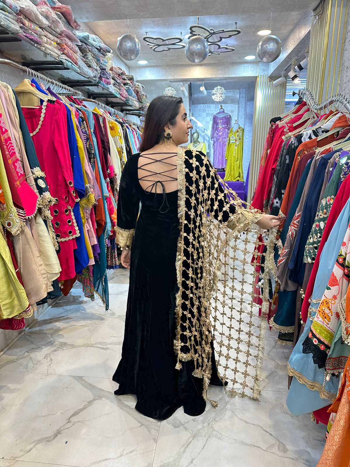 "SHABNAM" 2 piece Anarkali Suit with Jaal Dupatta FS166