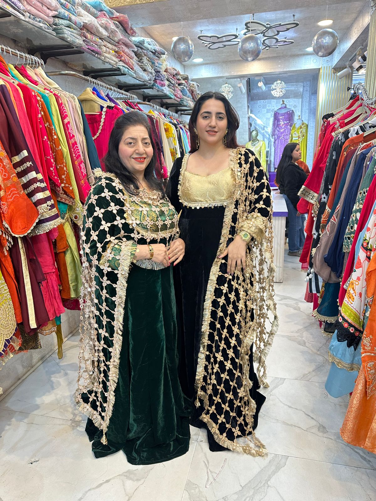 "SHABNAM" 2 piece Anarkali Suit with Jaal Dupatta FS166