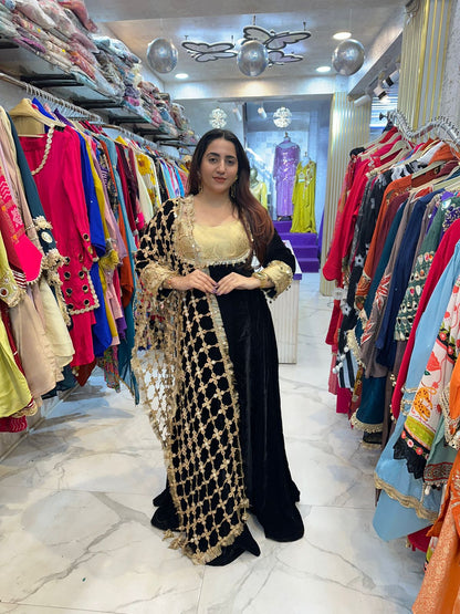 "SHABNAM" 2 piece Anarkali Suit with Jaal Dupatta FS166