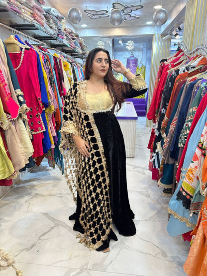 "SHABNAM" 2 piece Anarkali Suit with Jaal Dupatta FS166