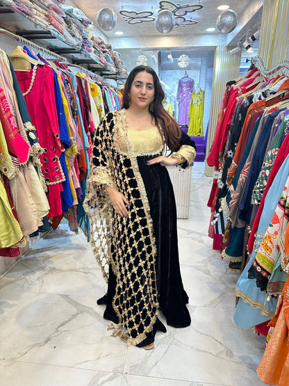 "SHABNAM" 2 piece Anarkali Suit with Jaal Dupatta FS166