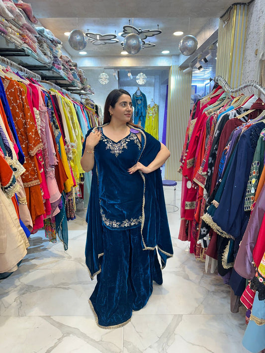 "MAKHVELA" Elegant 3 piece Sharara Set FS167`