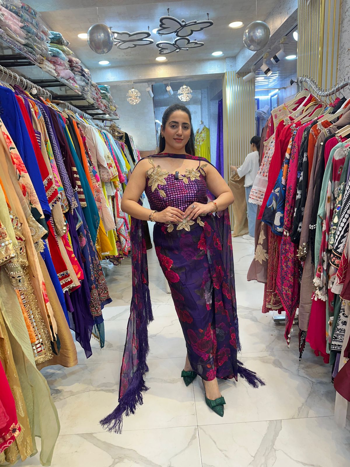 ‘JANNAT’ Floral Print Indo-Western Dress FS180