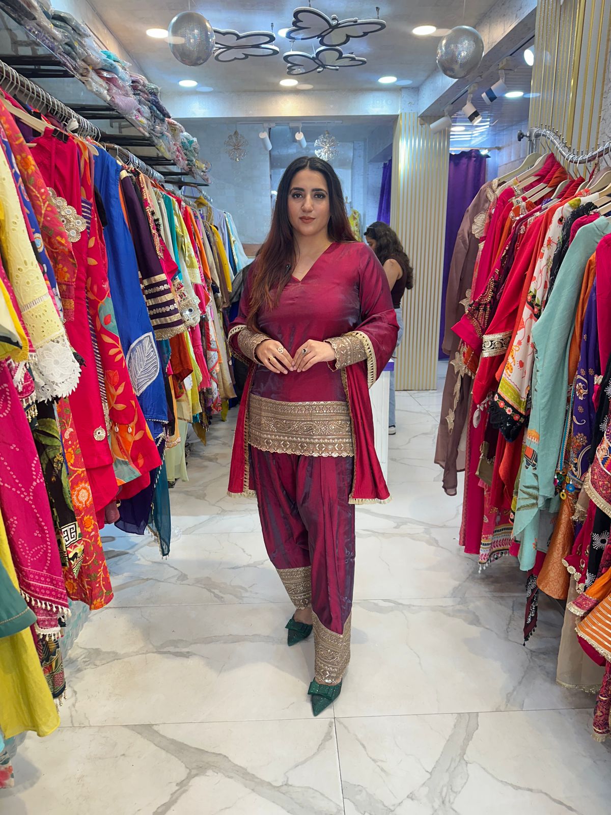 ‘PARIZA’ Beautiful Suit With Lace Work FS187
