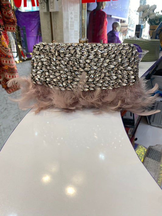 Beautiful Stone And Furr Work Clutch FS203