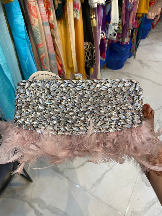 Beautiful Stone And Furr Work Clutch FS203