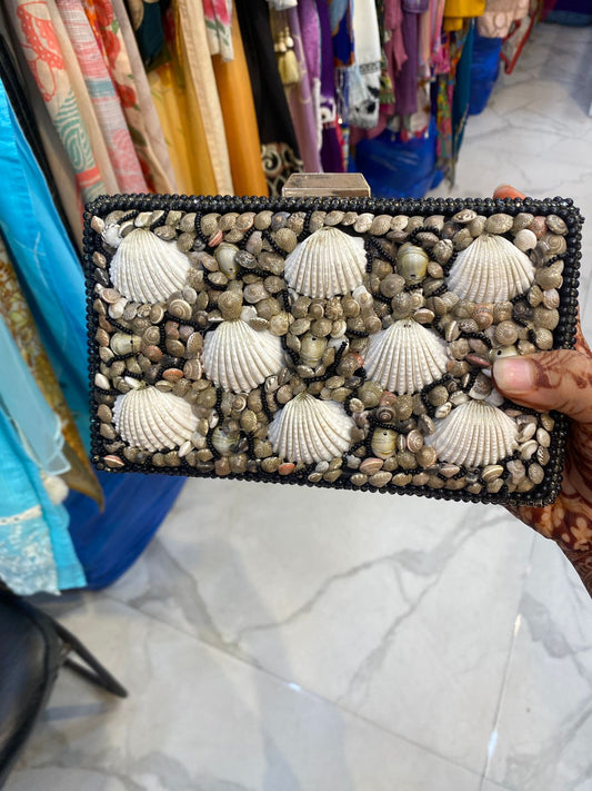 Beautiful Clutch With Sea Shell Work FS206