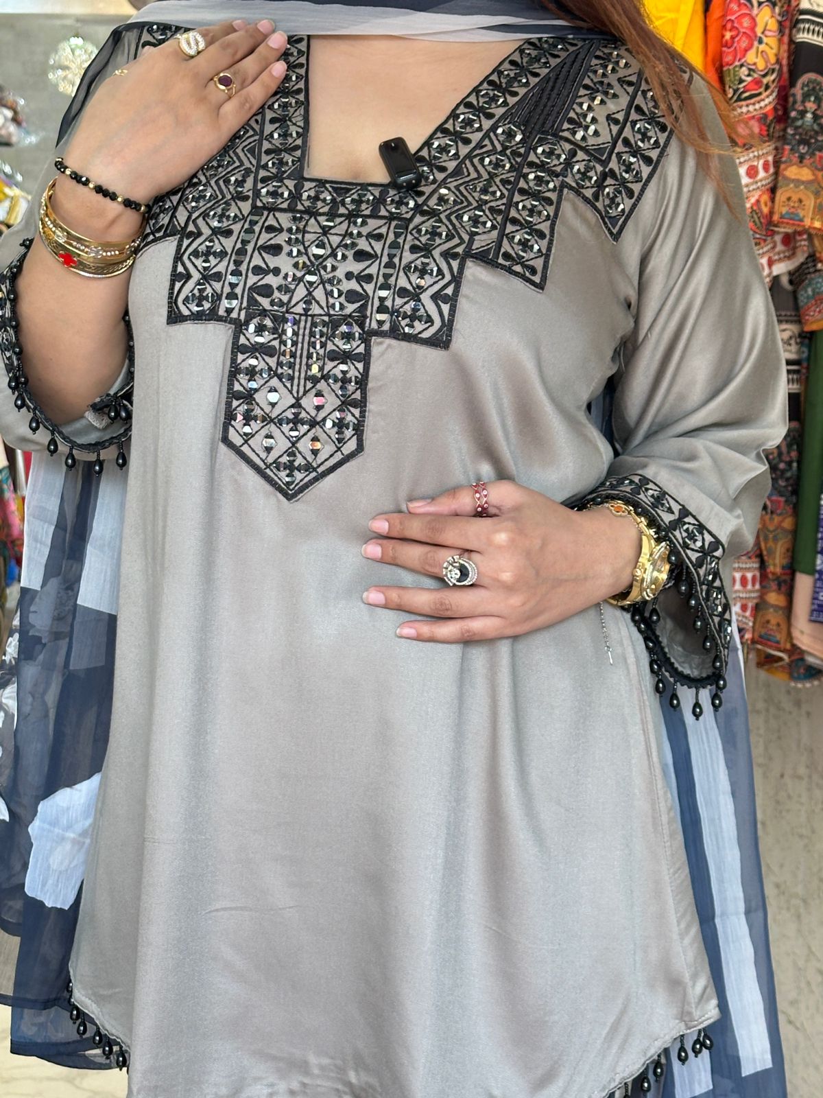 'MEHZEEN' Stunning Suit With Embroidery Work FS212