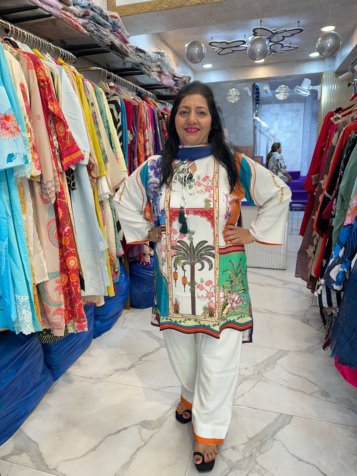 ‘PHULRAAJ’ Pattern Print 3pc Suit FS216