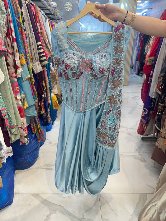 ‘UMBER’ Flower Work Drape Saree FS220